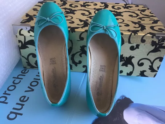 Ballerines  Moiselle Turquoise En Cuir Femme Pointure  36