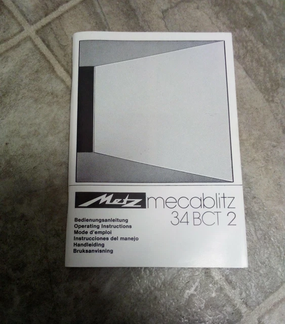 Operating Instructions for Metz Mecablitz 34 BCT 2