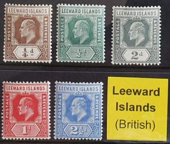 British Leeward Islands Stamps Lot - (MH) KEVII