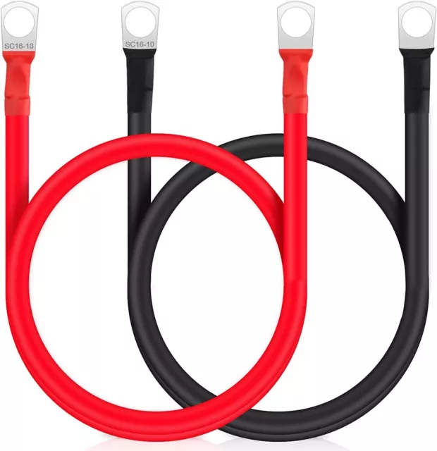 ECTIVE Wechselrichter Kabel – M8/M8, 1m, rot/schwarz, Kupfer, 10