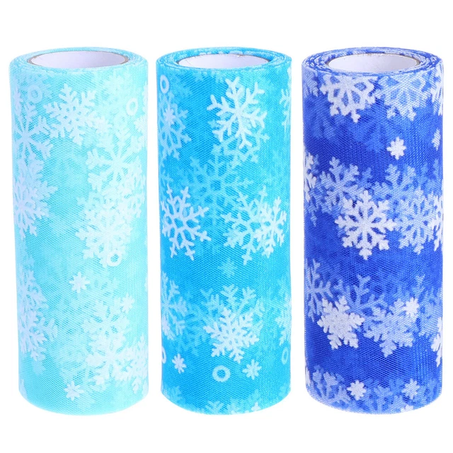 3 rollen Schneeflocke Handwerk Stoff Hochzeit Tüll Rolle