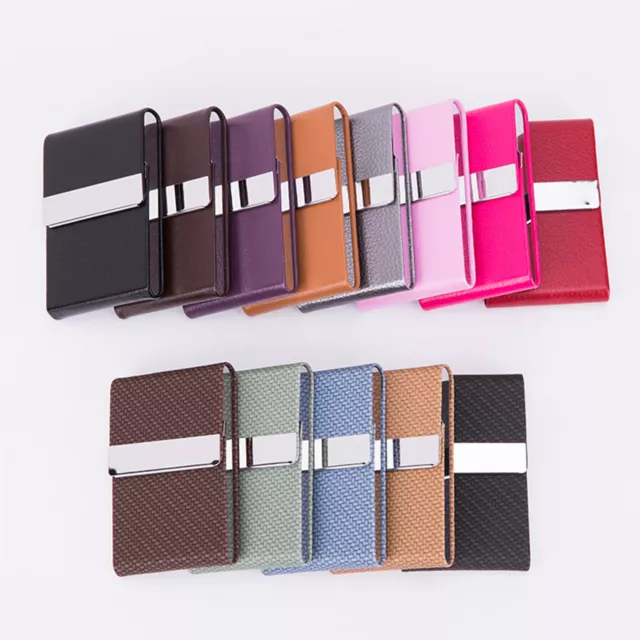 Business Card Holder Case Cover Leather Metal Credit Card Magnetic Case Gift