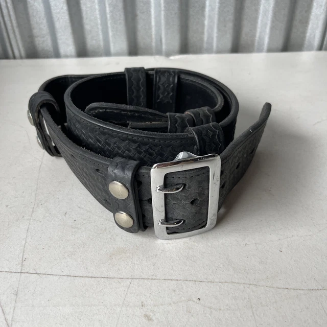 boston leather 6501 sam browne duty belt fully lined 2 1/4” size 38 (34a)