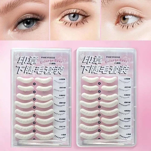 8Pairs Lower Lashes Extensions Lower Eyelash Stamp Stencil  Makeup Beginner