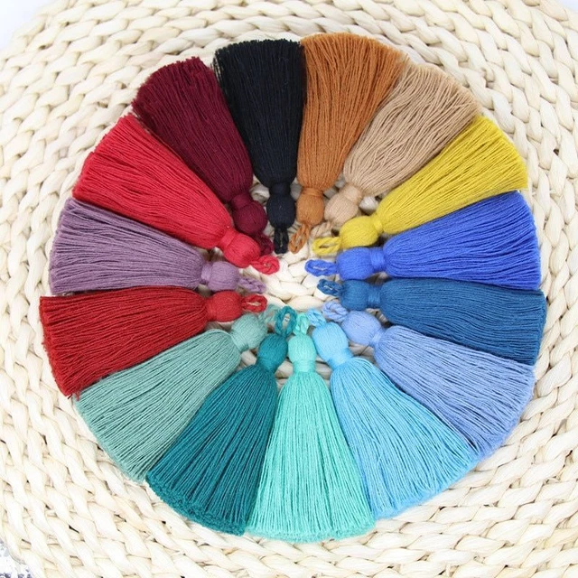Cotton Fringe Charms Tassel Brush Trim Pendant Jewelry Making Decor Crafts 10pcs