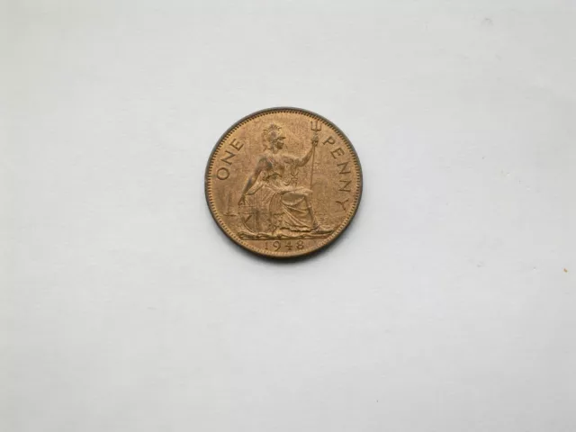 1948 King George VI One Penny Coin High Grade With Luster.  76 Birthday.