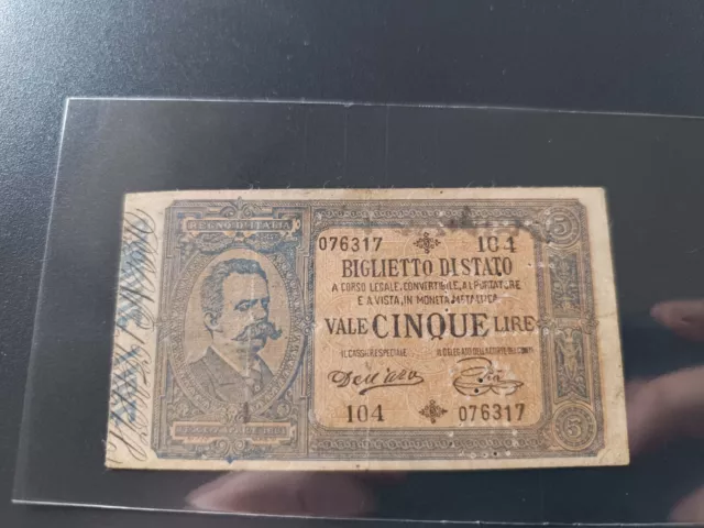 Falso D'epoca 5 Lire Umberto I Doppia Effige 06/08/1889 Dell'ara Pia R4