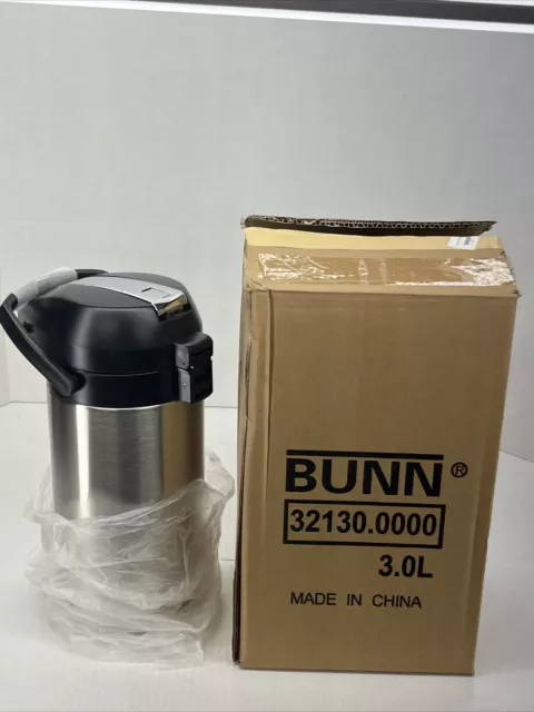 Brand New BUNN - 32130.0000 3.0-Liter Lever-Action Airpot Stainless Steel Coffee