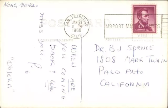 NATIVE AMERICAN 1960 RPPC Nome,AK Obleka,an Eskimo Girl Alaska Postcard ...