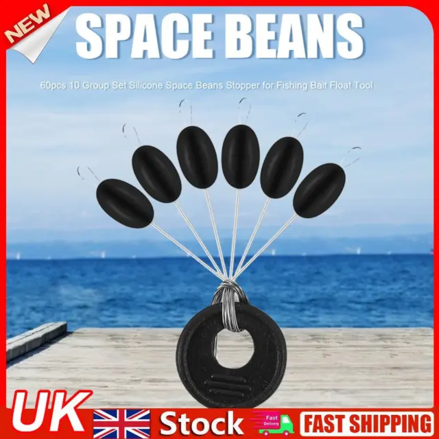 180PCS 30 GROUP Set Rubber Space Beans Stopper for Sea Carp Fly