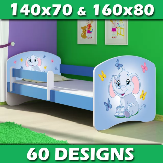 Lit enfant Bébé 140x70 160x80 + MATELAS + LIVRAISON GRATUITE BLEU