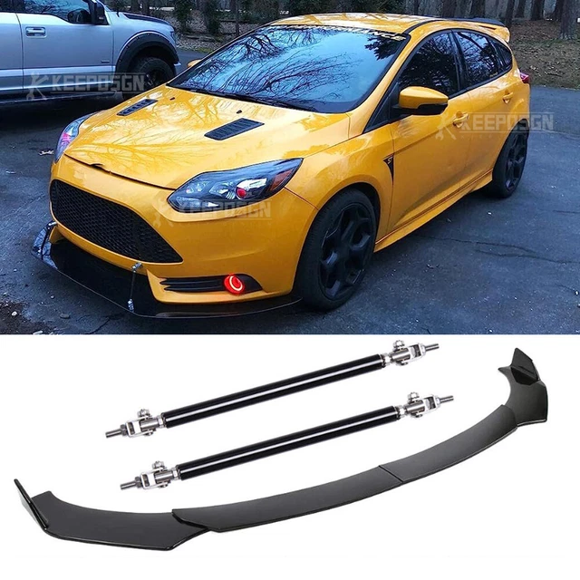 Front Bumper Lip Splitter Spoiler+Strut Rods For Ford Focus RS ST MK3 MK3.5 MK4