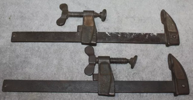 Antique Hartford Clamp Co. Lot Of 2 Cast Iron Clamps