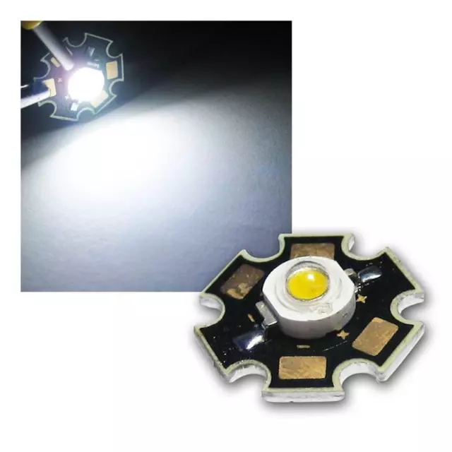 10 x Hochleistungs LED Chip 3W pur-weiß HIGHPOWER STAR 2