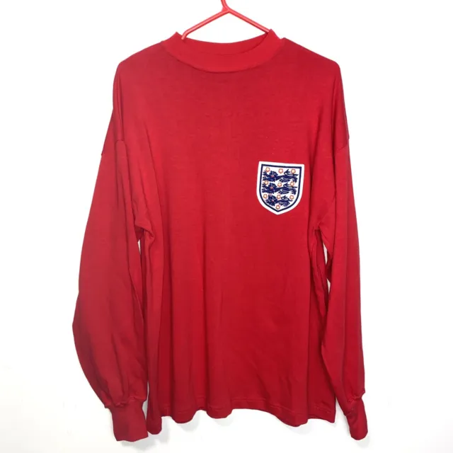 Toffs Red Away Long Sleeve England Jersey 1966 L/XL Shirt Retro Replica