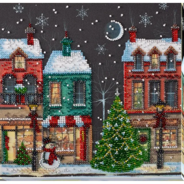 Bead Embroidery Kit Christmas town Bead stitching Bead needlepoint DIY