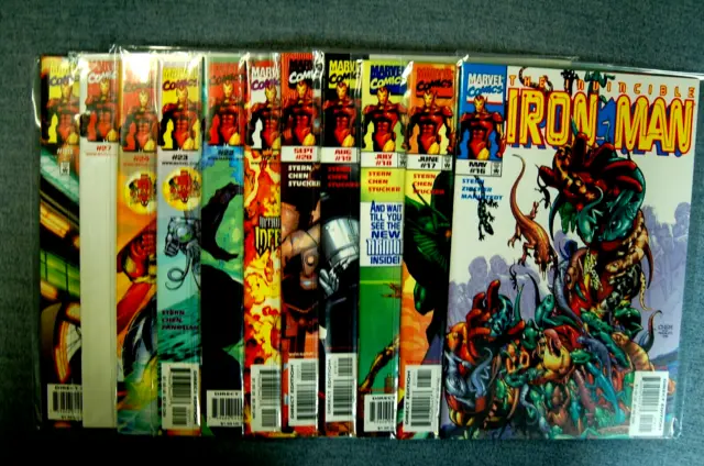 (2-IM) Lot of 10 Marvel Comics: Set-Run The Invincible Iron Man #16-28