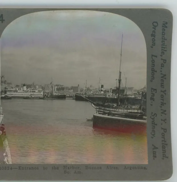 Entrance to Harbor Buenos Aires Argentina South America Stereoview