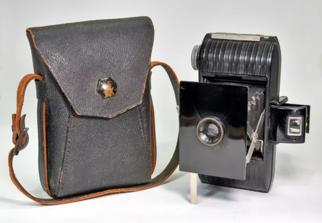 KODAK BANTAM f/6.3 Folding 828 WWII Pocket Film Camera, Case, Manual - Working!