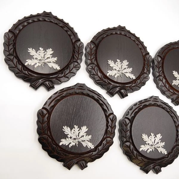 5 Pieza Keilerschilder Tallado Oscuro Af 14 CM Con 6-blättrigen Roble 3