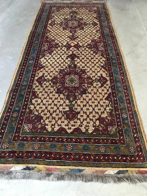 Alfombra persa Baluch, Hecha a mano de Iran. Color Beiz y Marron 105*240 cm