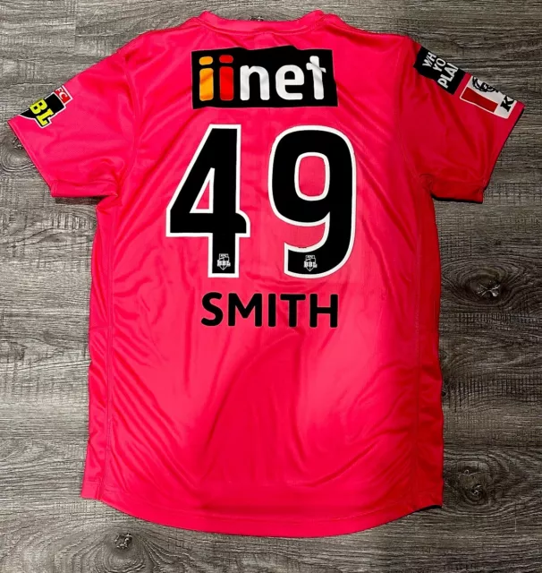 Bbl Sydney Sixers Player Issued Match Worn Short Sleeve Shirt Smith #49