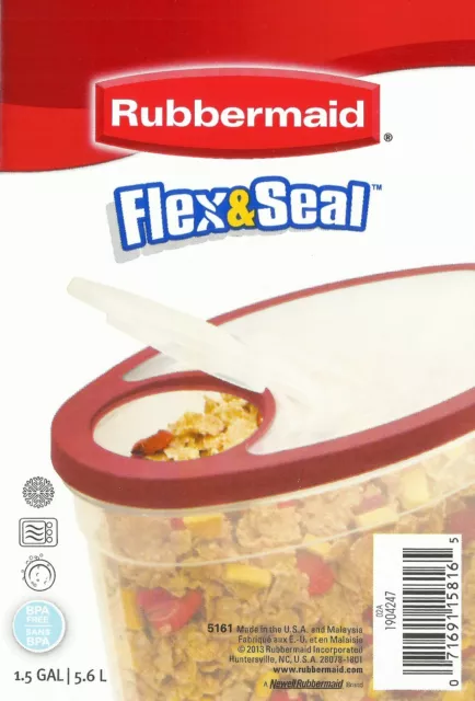 Rubbermaid 6 qt Flex & Seal Cereal Keeper (1 ct)