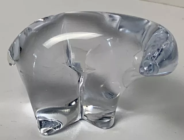 Vtg 60s Modernist Folke Walving MALERAS Polar Bear Crystal Glas Sculpture Sweden