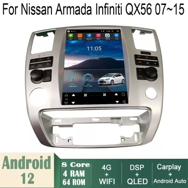 Car Android Gps Navigation Wifi 12.1" For Nissan Armada Infiniti Qx56 2007~2015