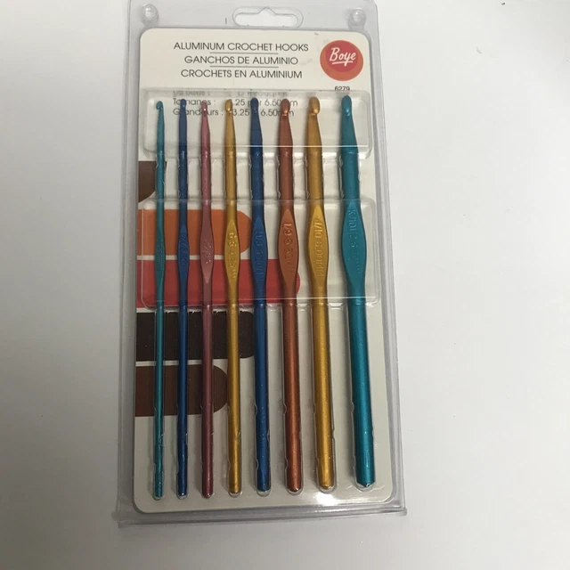 Vintage Lot Aluminum Handle Crochet Hooks Needles 8 Boye in Original Package D-K Vintage Lot Aluminum Handle Crochet Hooks Needles 8 Boye in Original Package D-K