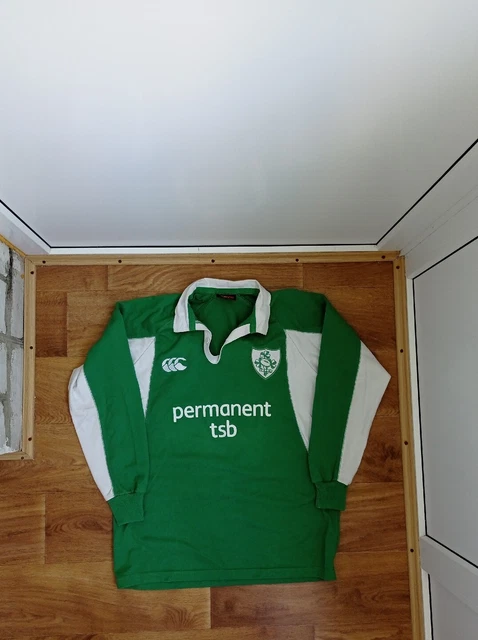 Ireland National Rugby Team Jersey Shirt Polo Top Canterbury IRFU Mens size M