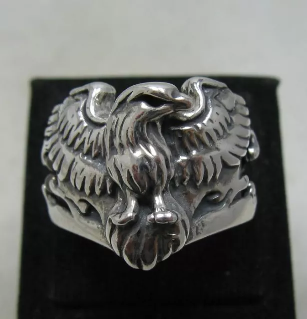 Heavy Genuine Sterling Silver Ring Eagle Hallmarked Solid 925 Perfect Quality