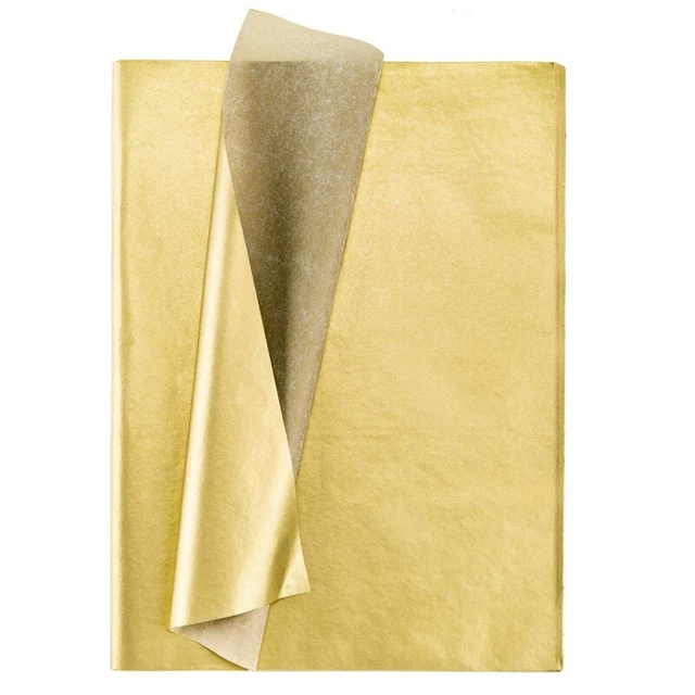 Tessuto d'oro, 100 fogli confezione regalo in metallo per Birtay Party3412