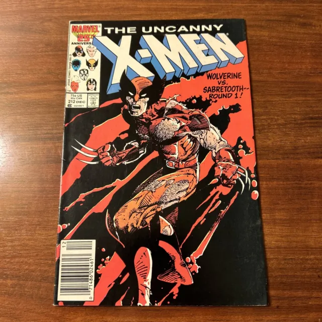 Uncanny X-Men #212 Key Marvel Newsstand Wolverine vs. Sabretooth