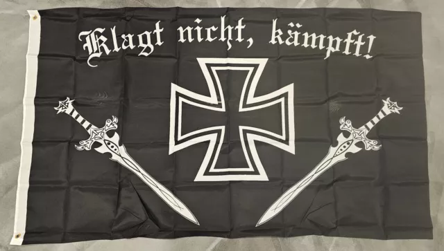 Fahne Flagge Deutsches Reich - Eisernes Kreuz Klagt nicht kämpft - 90 x 150 cm