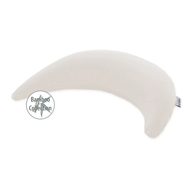 Cojín de cuello y peluche Theraline luna de bambú gris sílice bambú