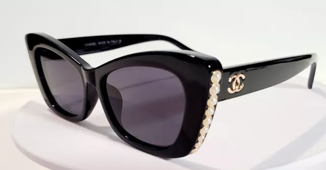 CHANEL CH 5481-H c 622/s6 Sunglasses  Pearls/Black Gold CC Log women