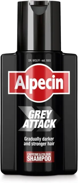 Alpecin Grey Attack Caffeine & Colour Shampoo for Men 1X 200Ml | Gradually Darke