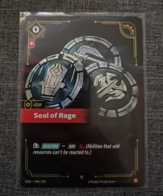 LEAGUE OF LEGENDS Riftbound Origins Seal of Rage Epic 040/298 £22.44 ...