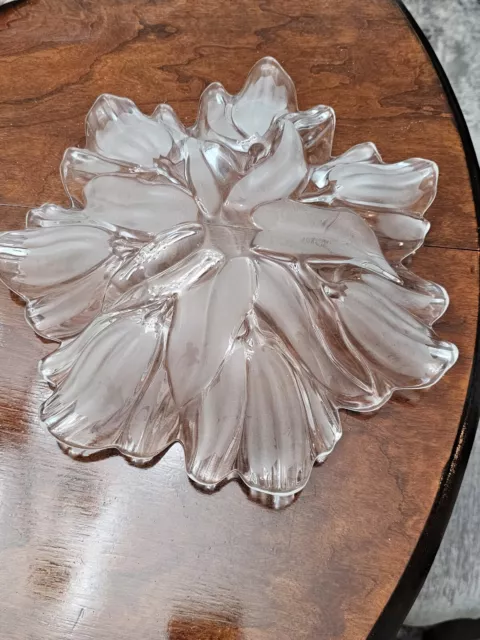 Mikasa Walther Frosted Glass White Tulip Dish/Platter - Vintage NEW 2