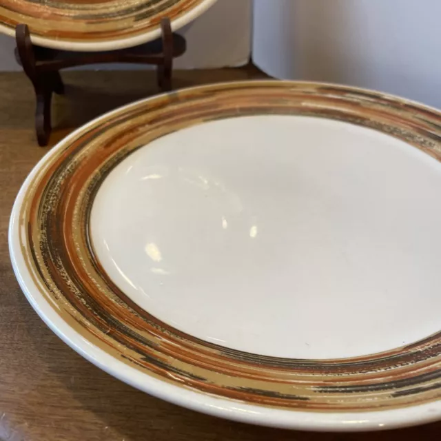 Vintage Set of 2 Syracuse China Syralite Dinner Plates 10 1/2” Brown Woodridge 3