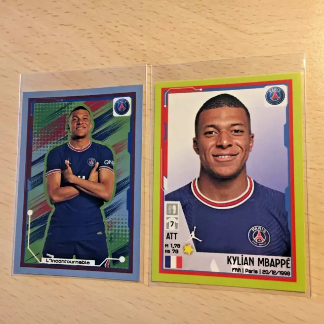 Panini Foot 2022 League France Kylian Mbape Stickers 356 And 361 Nm