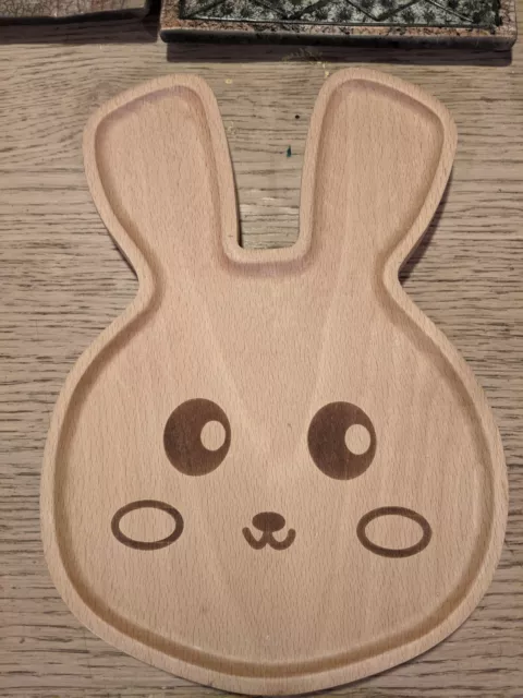 Bandeja de juego Montessori | Cara de conejo | Bandeja de juego de madera sensorial Waldorf de Pascua