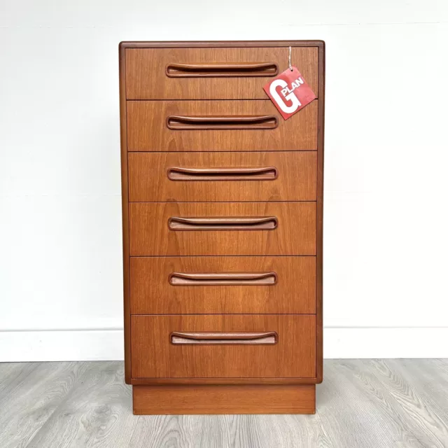 G Plan Fresco Teak Retro Mid Century Vintage Chest Of 6 Drawers Tallboy Ref578