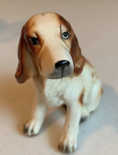 1964 MCM SONSCO Ceramic DOG 3.5" Brown Springer Spaniel Figurine Made in Japan