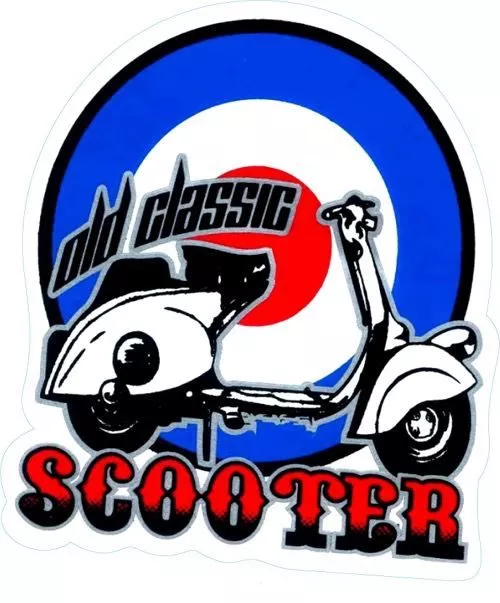 Classic Scooter Vinyl Sticker vespa lambretta mods scootering ska laptop boys