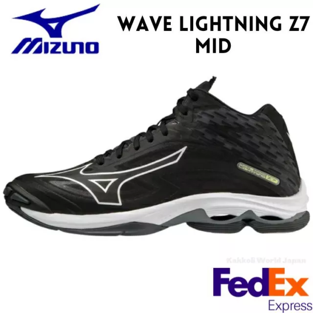 MIZUNO Volleyball Shoes WAVE LIGHTNING Z7  MID V1GA2250 01  Black x White FEDEX