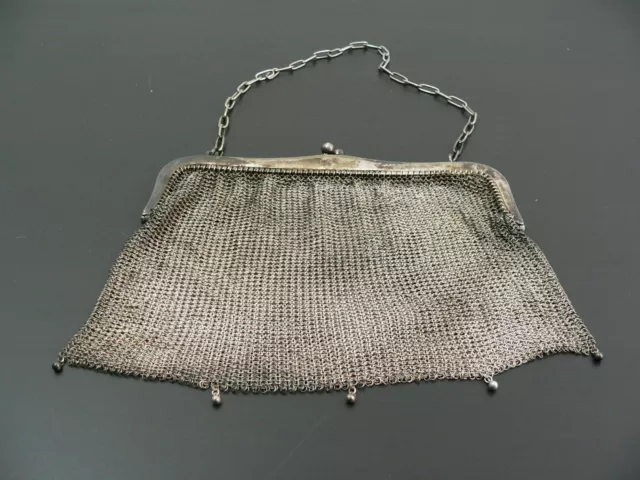 Antik 800er Silber Abendtäschchen Theatertasche Vintage Handtasche | 170,5 g