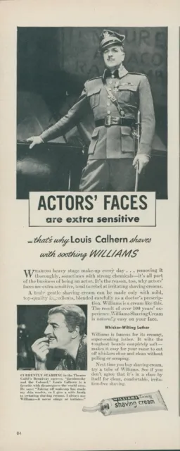 1944 Williams Shaving Cream Louis Calhern Military Uniform Vintage Print Ad L19