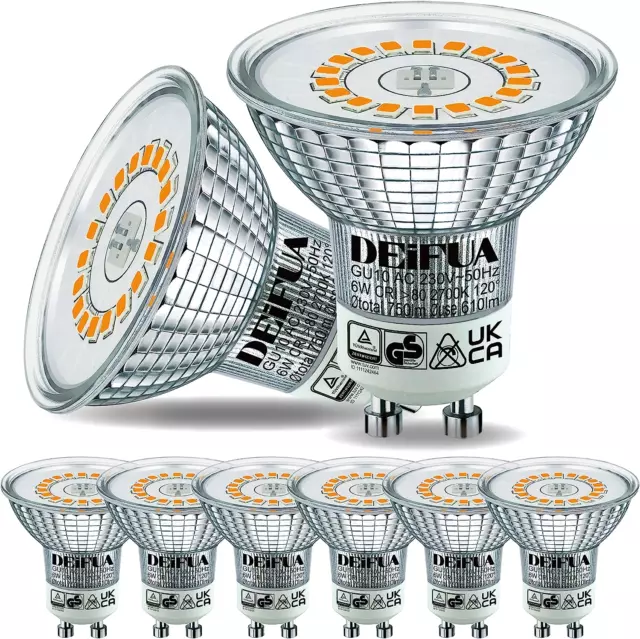 Lot de 5 Ampoules LED GU10 6W (équivalent à 60 W), Blanc Froid 6000K 500  lumens
